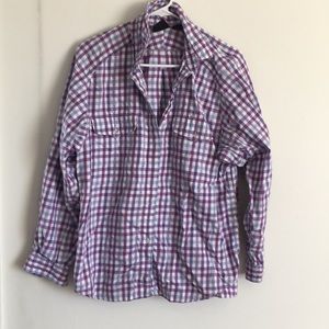 Purple Plaid Cotton button down